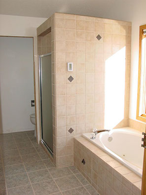Tile from floor to ceiling, complete bathroom remodel